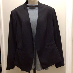 Calvin Klein Asymmetrical Open-Front Blazer, black